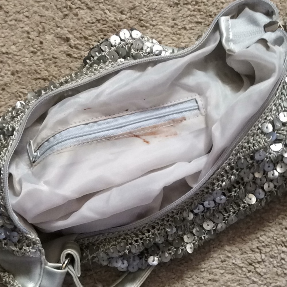 Silver sequin hobo purse - Picture 4 of 8
